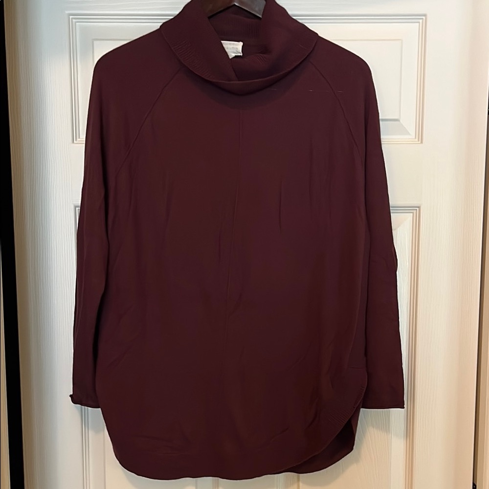 Caslon Burgundy Cowl Neck Tunic Sweater